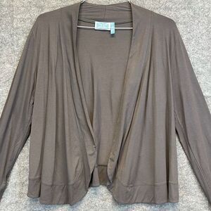 SURVIVAL Cardigan Women's Medium Gray Open Front Lightweight Long Sleeve Drape